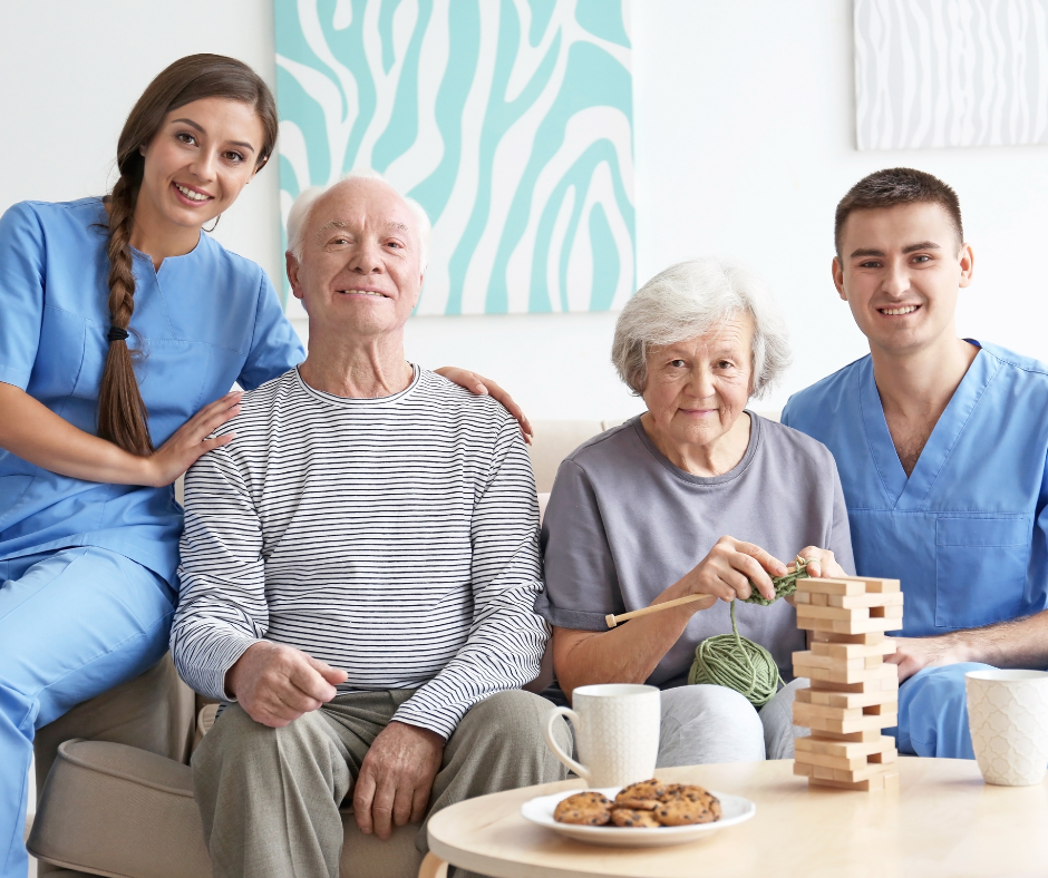A senior with dementia receiving care from a compassionate caregiver.